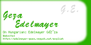 geza edelmayer business card